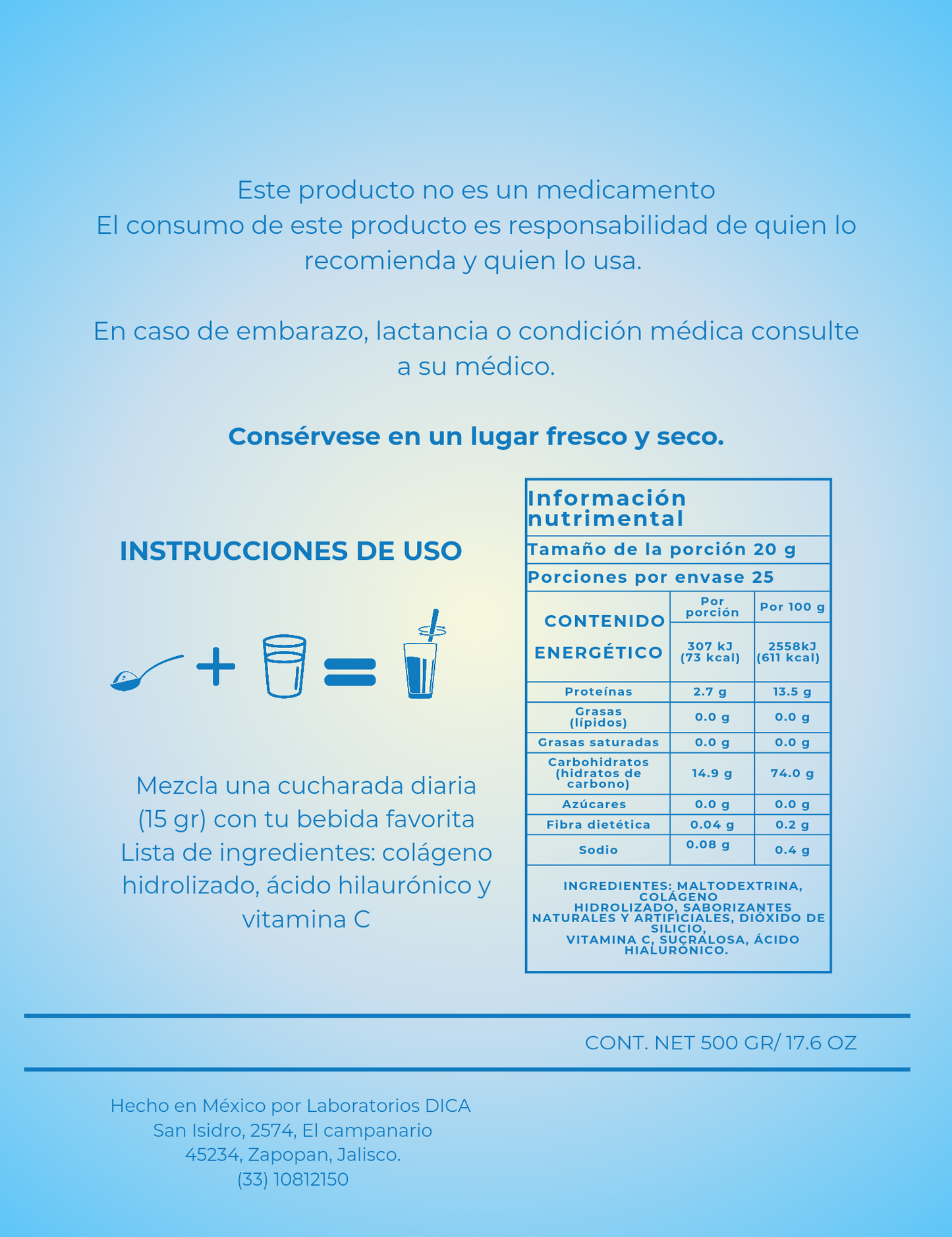 Colágeno hidrolizado con Vitamina C y Ácido Hialurónico